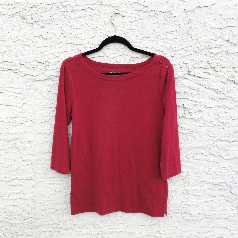 Eddie Bauer | XL | Red 3/4 Sleeve Soft Basic Tee
